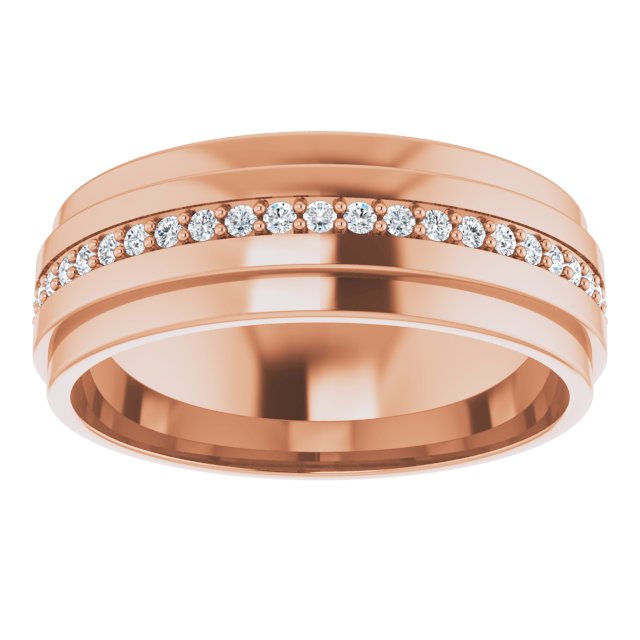 Round Diamond Men's Double Edge Eternity Band-VIRABYANI
